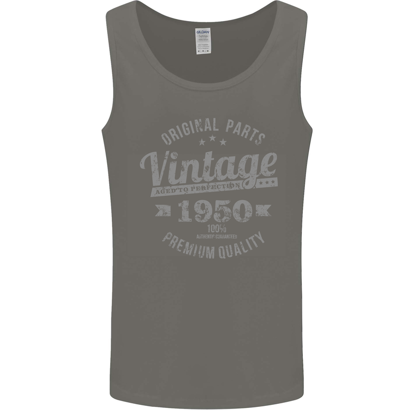 Vintage Year 73rd Birthday 1950 Mens Vest Tank Top Charcoal