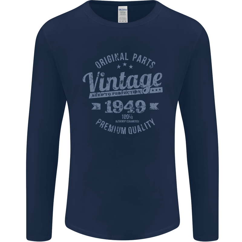 Vintage Year 74th Birthday 1949 Mens Long Sleeve T-Shirt Navy Blue