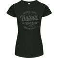 Vintage Year 74th Birthday 1949 Womens Petite Cut T-Shirt Black