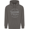 Vintage Year 75th Birthday 1948 Mens 80% Cotton Hoodie Charcoal