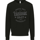Vintage Year 76th Birthday 1947 Mens Sweatshirt Jumper Black