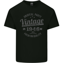 Vintage Year 77th Birthday 1946 Mens Cotton T-Shirt Tee Top Black