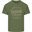 Vintage Year 77th Birthday 1946 Mens Cotton T-Shirt Tee Top Military Green