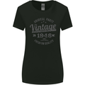 Vintage Year 77th Birthday 1946 Womens Wider Cut T-Shirt Black
