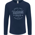 Vintage Year 78th Birthday 1945 Mens Long Sleeve T-Shirt Navy Blue