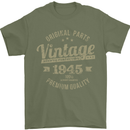 Vintage Year 78th Birthday 1945 Mens T-Shirt 100% Cotton Military Green