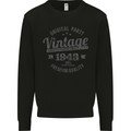 Vintage Year 80th Birthday 1943 Mens Sweatshirt Jumper Black