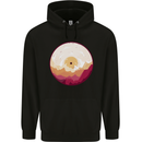 Vinyl Landscape Record Mountains DJ Decks Childrens Kids Hoodie Black