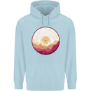 Vinyl Landscape Record Mountains DJ Decks Childrens Kids Hoodie Light Blue