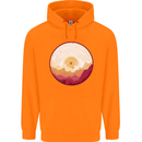 Vinyl Landscape Record Mountains DJ Decks Childrens Kids Hoodie Orange