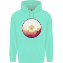 Vinyl Landscape Record Mountains DJ Decks Childrens Kids Hoodie Peppermint