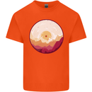 Vinyl Landscape Record Mountains DJ Decks Kids T-Shirt Childrens Orange