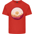 Vinyl Landscape Record Mountains DJ Decks Kids T-Shirt Childrens Red