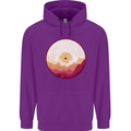 Vinyl Landscape Record Mountains DJ Decks Mens 80% Cotton Hoodie Purple