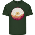 Vinyl Landscape Record Mountains DJ Decks Mens Cotton T-Shirt Tee Top Forest Green