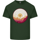 Vinyl Landscape Record Mountains DJ Decks Mens Cotton T-Shirt Tee Top Forest Green