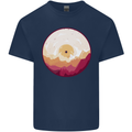 Vinyl Landscape Record Mountains DJ Decks Mens Cotton T-Shirt Tee Top Navy Blue