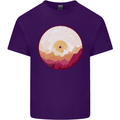 Vinyl Landscape Record Mountains DJ Decks Mens Cotton T-Shirt Tee Top Purple