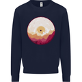 Vinyl Landscape Record Mountains DJ Decks Mens Sweatshirt Jumper Navy Blue