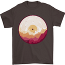 Vinyl Landscape Record Mountains DJ Decks Mens T-Shirt 100% Cotton Dark Chocolate