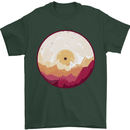 Vinyl Landscape Record Mountains DJ Decks Mens T-Shirt 100% Cotton Forest Green