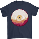 Vinyl Landscape Record Mountains DJ Decks Mens T-Shirt 100% Cotton Navy Blue