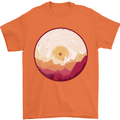 Vinyl Landscape Record Mountains DJ Decks Mens T-Shirt 100% Cotton Orange