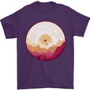 Vinyl Landscape Record Mountains DJ Decks Mens T-Shirt 100% Cotton Purple
