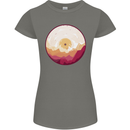 Vinyl Landscape Record Mountains DJ Decks Womens Petite Cut T-Shirt Charcoal