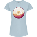 Vinyl Landscape Record Mountains DJ Decks Womens Petite Cut T-Shirt Light Blue