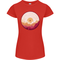 Vinyl Landscape Record Mountains DJ Decks Womens Petite Cut T-Shirt Red