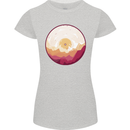 Vinyl Landscape Record Mountains DJ Decks Womens Petite Cut T-Shirt Sports Grey