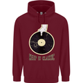 Vinyl Records Keep it Classic DJ Decks Childrens Kids Hoodie Maroon