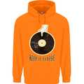 Vinyl Records Keep it Classic DJ Decks Childrens Kids Hoodie Orange