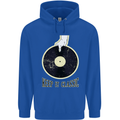 Vinyl Records Keep it Classic DJ Decks Childrens Kids Hoodie Royal Blue