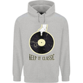 Vinyl Records Keep it Classic DJ Decks Childrens Kids Hoodie Sports Grey
