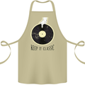 Vinyl Records Keep it Classic DJ Decks Cotton Apron 100% Organic Khaki