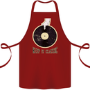 Vinyl Records Keep it Classic DJ Decks Cotton Apron 100% Organic Maroon