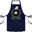 Vinyl Records Keep it Classic DJ Decks Cotton Apron 100% Organic Navy Blue