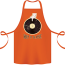 Vinyl Records Keep it Classic DJ Decks Cotton Apron 100% Organic Orange