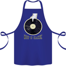 Vinyl Records Keep it Classic DJ Decks Cotton Apron 100% Organic Royal Blue