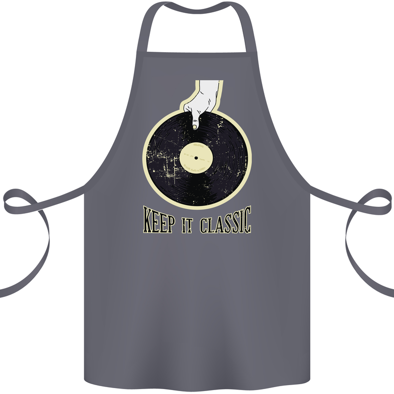 Vinyl Records Keep it Classic DJ Decks Cotton Apron 100% Organic Steel