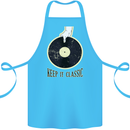 Vinyl Records Keep it Classic DJ Decks Cotton Apron 100% Organic Turquoise