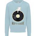 Vinyl Records Keep it Classic DJ Decks Kids Sweatshirt Jumper Light Blue