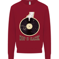 Vinyl Records Keep it Classic DJ Decks Kids Sweatshirt Jumper Red