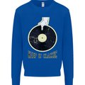 Vinyl Records Keep it Classic DJ Decks Kids Sweatshirt Jumper Royal Blue