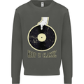 Vinyl Records Keep it Classic DJ Decks Kids Sweatshirt Jumper Storm Grey