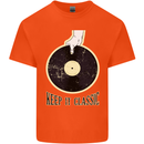 Vinyl Records Keep it Classic DJ Decks Kids T-Shirt Childrens Orange