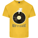 Vinyl Records Keep it Classic DJ Decks Kids T-Shirt Childrens Yellow