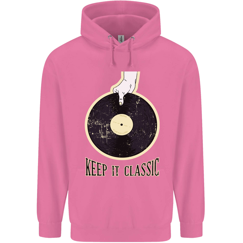 Vinyl Records Keep it Classic DJ Decks Mens 80% Cotton Hoodie Azelea